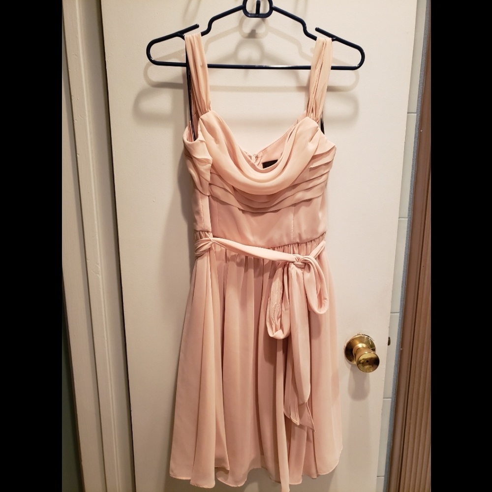 Vera Wang Off-the-Shoulder Charmeuse Dress - Picture 3 of 5